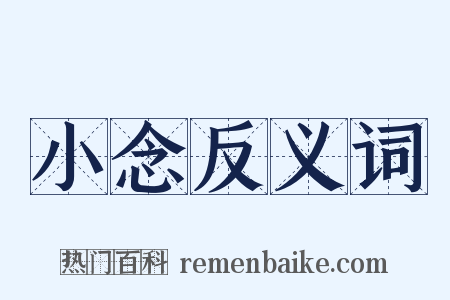 小念反义词是什么意思的图片